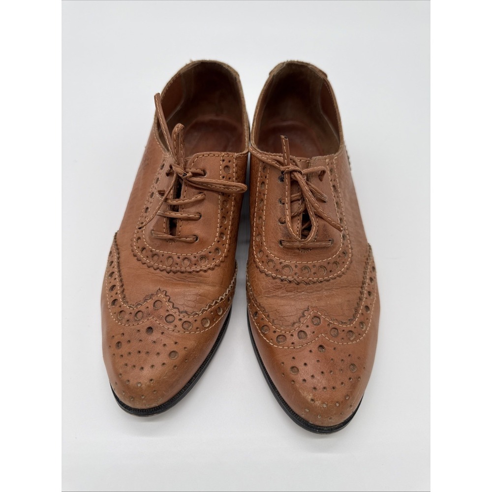 Vintage‎ Bellini Women's Wingtip Brown Leather Shoes Size 7.5 B